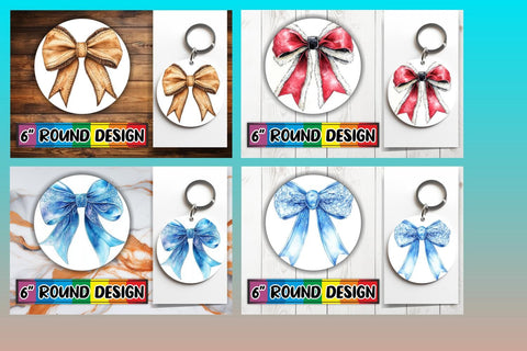 15x Coaster & Keychain Sublimation Kit , Bow Sublimation afrosvg 