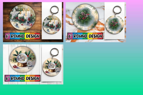 15x Coaster & Keychain Sublimation Kit , Christmas Sublimation afrosvg 