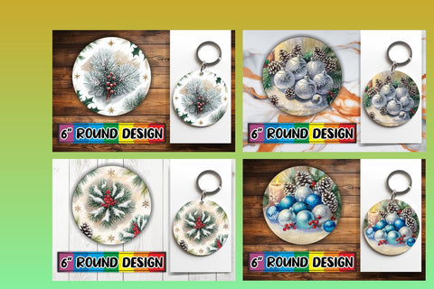 15x Coaster & Keychain Sublimation Kit , Christmas Sublimation afrosvg 