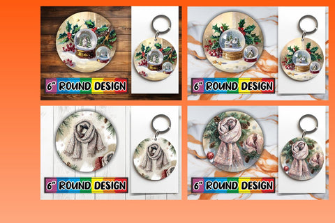 15x Coaster & Keychain Sublimation Kit , Christmas Sublimation afrosvg 