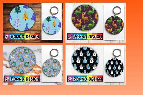 15x Coaster & Keychain Sublimation Kit , Christmas Sublimation afrosvg 