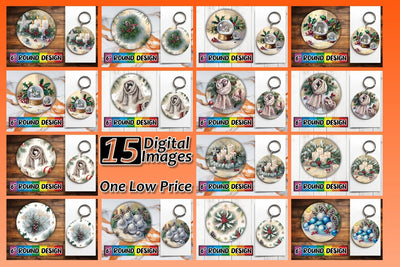 15x Coaster & Keychain Sublimation Kit , Christmas Sublimation afrosvg 