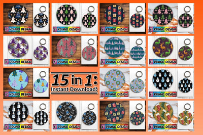 15x Coaster & Keychain Sublimation Kit , Christmas Sublimation afrosvg 