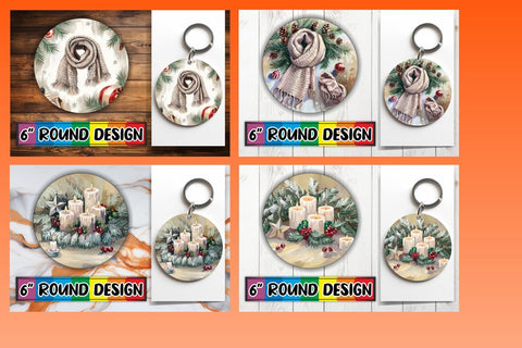 15x Coaster & Keychain Sublimation Kit , Christmas Sublimation afrosvg 