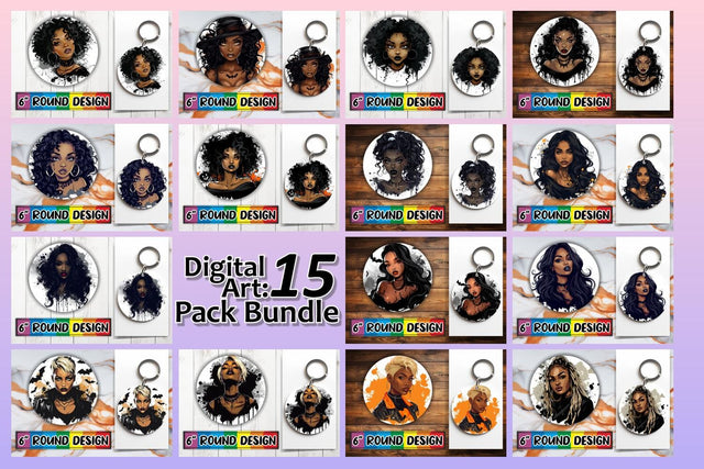 15x Coaster Round Design Bundle for Sublimation , Halloween Sublimation afrosvg 
