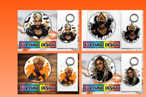 15x Coaster Round Design Bundle for Sublimation , Halloween Sublimation afrosvg 