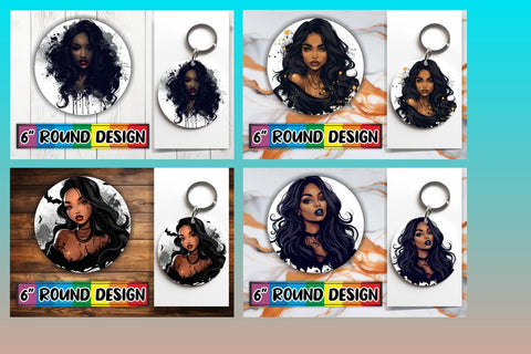15x Coaster Round Design Bundle for Sublimation , Halloween Sublimation afrosvg 