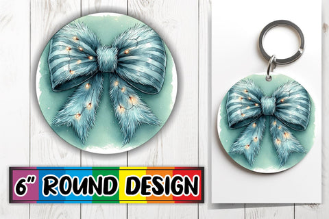 15x Coaster Sublimation Design Bundle , Xmas Bow Sublimation afrosvg 