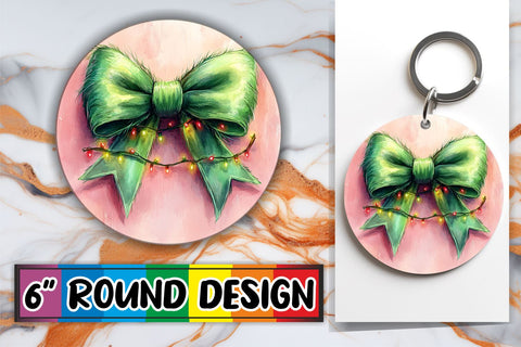 15x Coaster Sublimation Design Bundle , Xmas Bow Sublimation afrosvg 