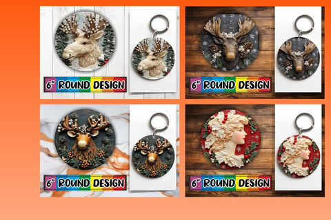 15x Coaster Sublimation Design Set , Christmas Sublimation afrosvg 