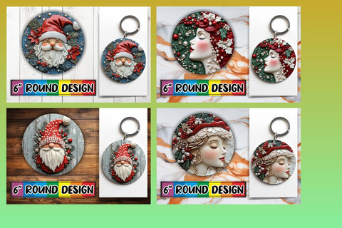 15x Coaster Sublimation Design Set , Christmas Sublimation afrosvg 