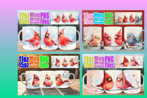 15x Colorful Mug Wrap , Holiday Sublimation afrosvg 