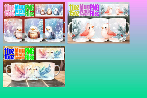 15x Colorful Mug Wrap , Holiday Sublimation afrosvg 