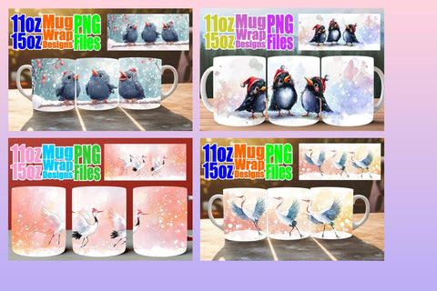 15x Colorful Mug Wrap , Holiday Sublimation afrosvg 