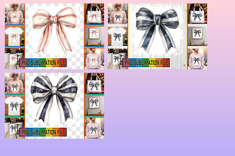 15x Design Bundle PNG , Bow Sublimation afrosvg 