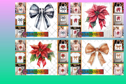 15x Design Bundle PNG , Bow Sublimation afrosvg 