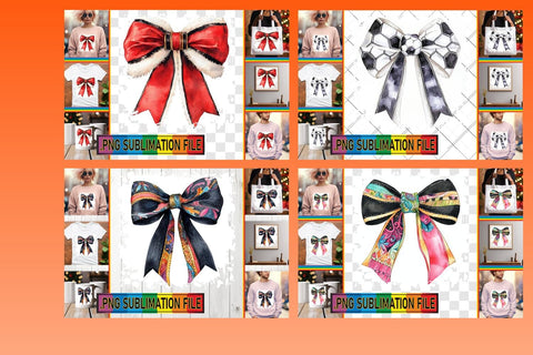 15x Design Pack PNG , Bow Sublimation afrosvg 