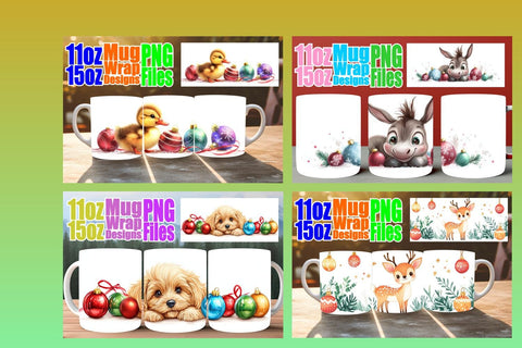 15x Easy Sublimation Mug Wrap , Holiday Sublimation afrosvg 