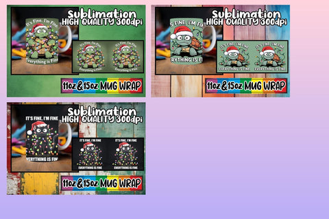 15x Fun Mug Wrap Sublimation , Xmas Sublimation afrosvg 