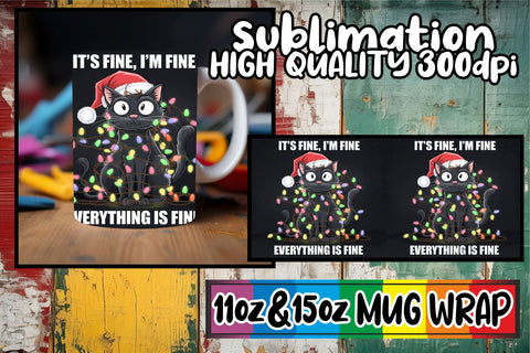15x Fun Mug Wrap Sublimation , Xmas Sublimation afrosvg 
