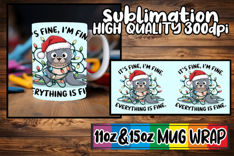 15x Fun Mug Wrap Sublimation , Xmas Sublimation afrosvg 