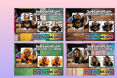 15x Handcrafted Mug Wrap , Halloween Sublimation afrosvg 