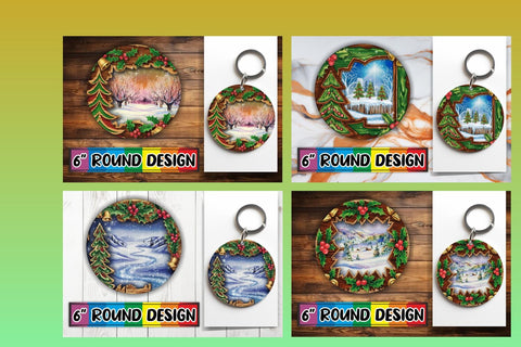 15x Keychain & Coaster Bundle Set , Christmas Sublimation afrosvg 
