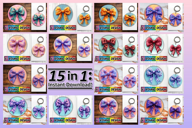 15x Keychain & Coaster Bundle Set , Christmas Sublimation afrosvg 