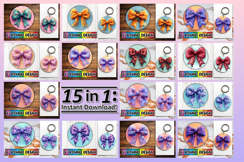 15x Keychain & Coaster Bundle Set , Christmas Sublimation afrosvg 