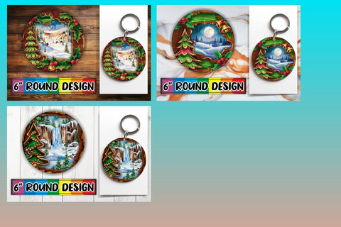 15x Keychain & Coaster Bundle Set , Christmas Sublimation afrosvg 