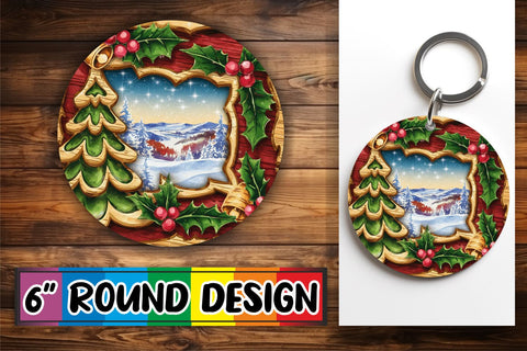 15x Keychain & Coaster Bundle Set , Christmas Sublimation afrosvg 