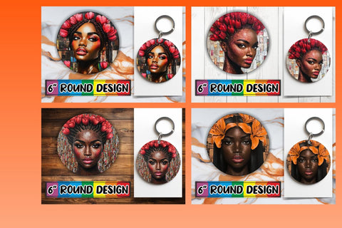 15x Keychain & Coaster Bundle Set , Woman Sublimation afrosvg 