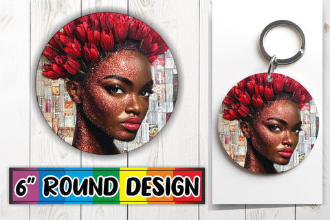 15x Keychain & Coaster Bundle Set , Woman Sublimation afrosvg 