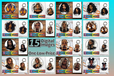 15x Keychain & Coaster Bundle Sublimation , Halloween Sublimation afrosvg 