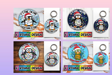 15x Keychain & Coaster Design Kit , Xmas Sublimation afrosvg 