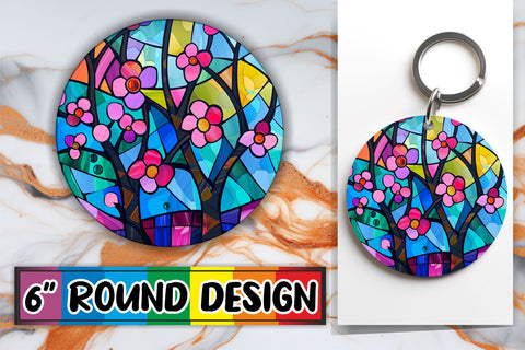 15x Keychain & Coaster Design Pack , Stained Glass Sublimation afrosvg 