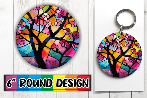 15x Keychain & Coaster Design Pack , Stained Glass Sublimation afrosvg 