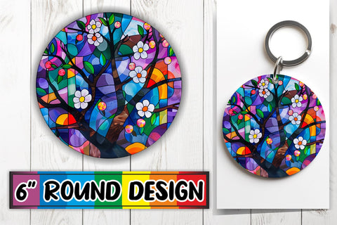 15x Keychain & Coaster Design Pack , Stained Glass Sublimation afrosvg 