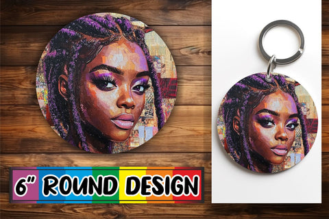 15x Keychain & Coaster Design Set , Woman Sublimation afrosvg 