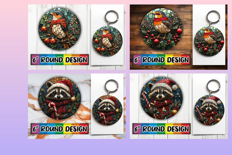 15x Keychain & Coaster Set , Holiday Sublimation afrosvg 