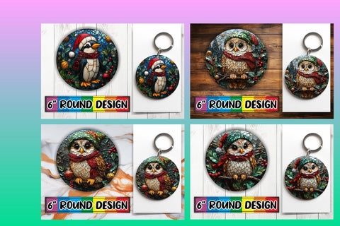 15x Keychain & Coaster Set , Holiday Sublimation afrosvg 