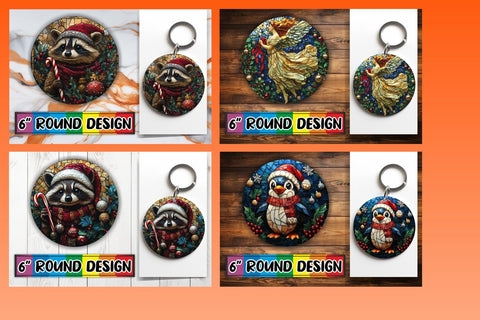 15x Keychain & Coaster Set , Holiday Sublimation afrosvg 