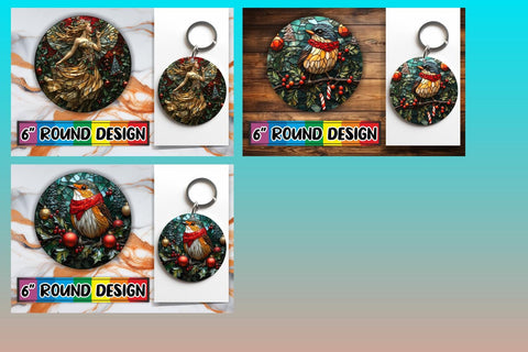 15x Keychain & Coaster Set , Holiday Sublimation afrosvg 