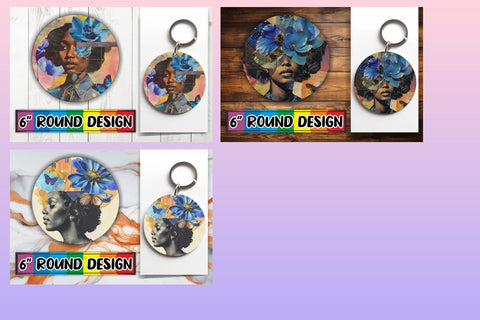15x Keychain & Coaster Set , Woman Sublimation afrosvg 