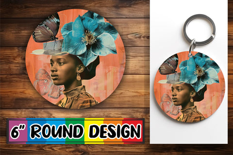 15x Keychain & Coaster Set , Woman Sublimation afrosvg 