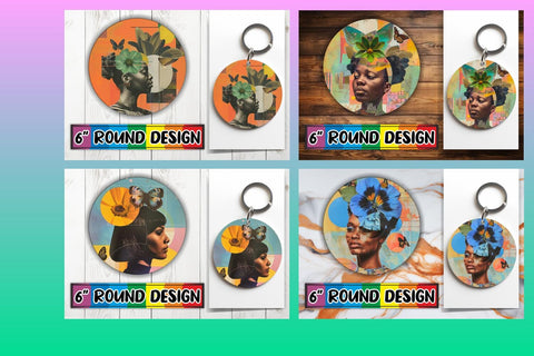15x Keychain & Coaster Set , Woman Sublimation afrosvg 