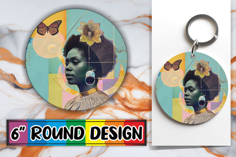 15x Keychain & Coaster Set , Woman Sublimation afrosvg 