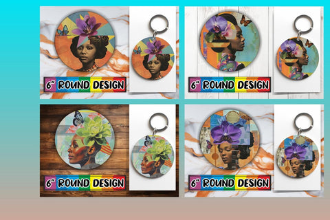 15x Keychain & Coaster Sublimation , Woman Sublimation afrosvg 