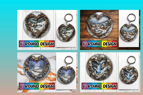 15x Keychain Design Bundle for Sublimation Projects , Christmas Sublimation afrosvg 