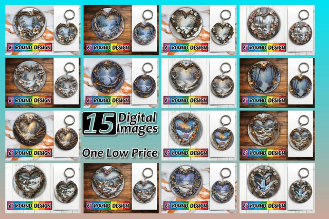 15x Keychain Design Bundle for Sublimation Projects , Christmas Sublimation afrosvg 
